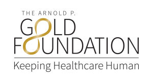 The Arnold P. Gold Foundation logo on a transparent background with the words "Keeping Healthcare Human"